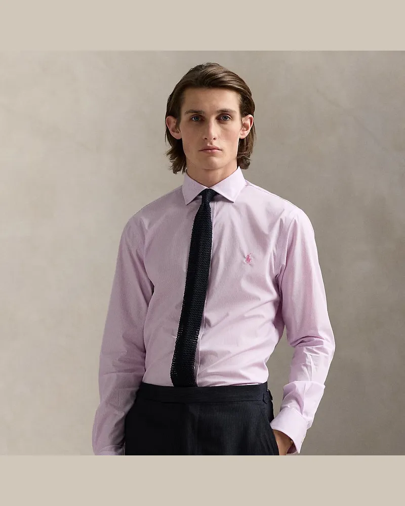 Ralph Lauren Slim-Fit Popelinehemd mit Streifen Pink