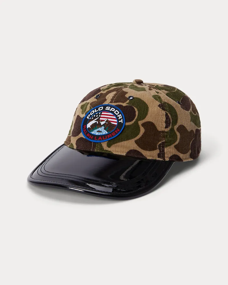 Ralph Lauren Camouflage-Kappe mit langem Schirm Green