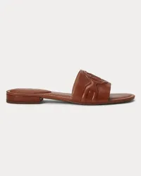 Ralph Lauren Badesandale Alegra III aus Leder Tan