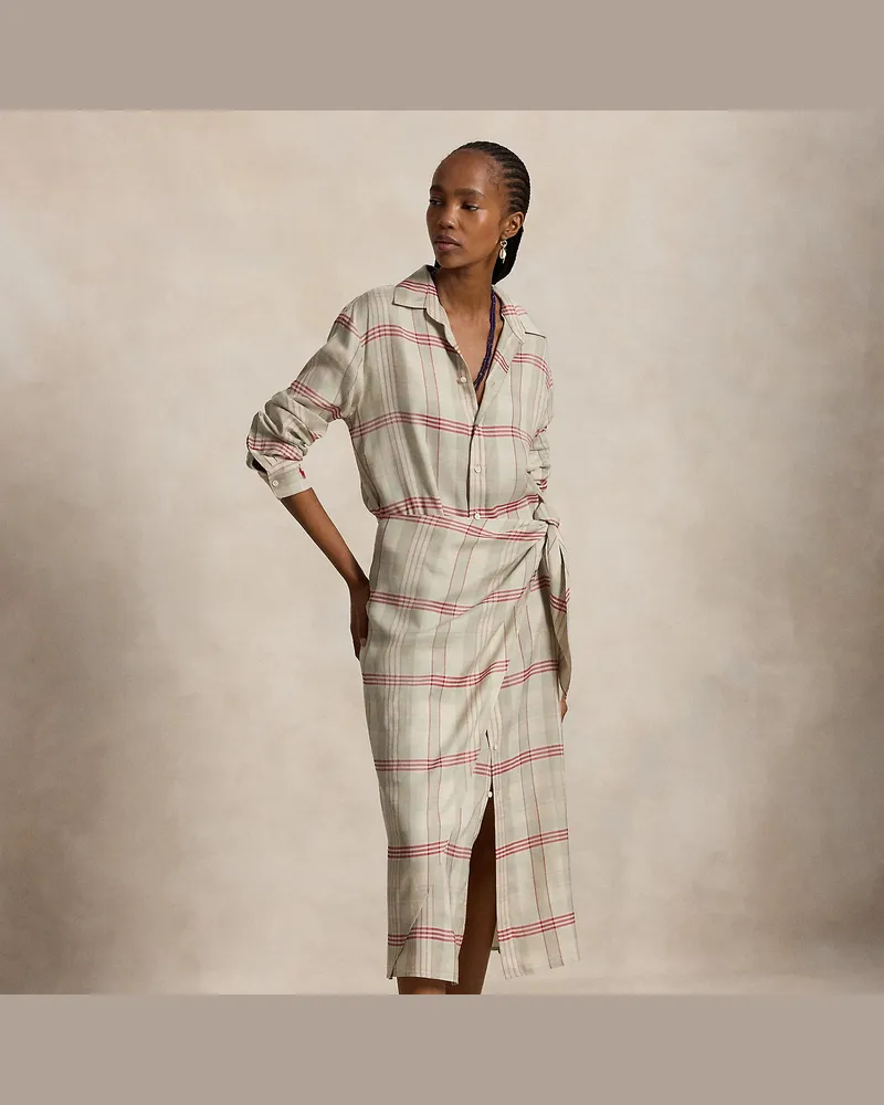 Ralph Lauren Wickel-Hemdkleid mit Karomuster Green