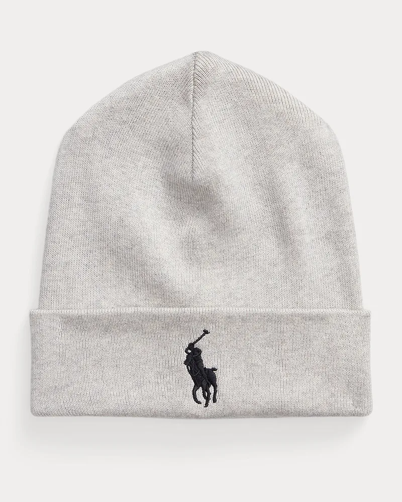 Ralph Lauren Mütze aus gekämmter Baumwolle Grey