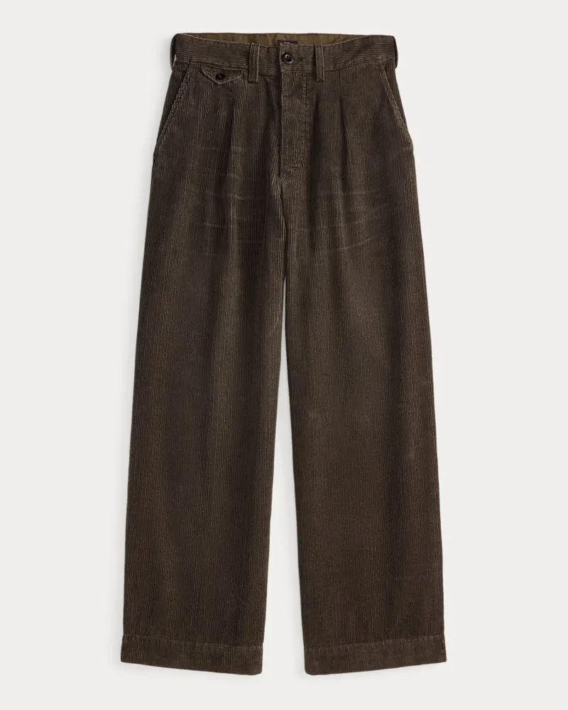 Ralph Lauren Kordsamthose mit Falten Black