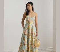 Ärmelloses Midikleid mit Blumenmuster