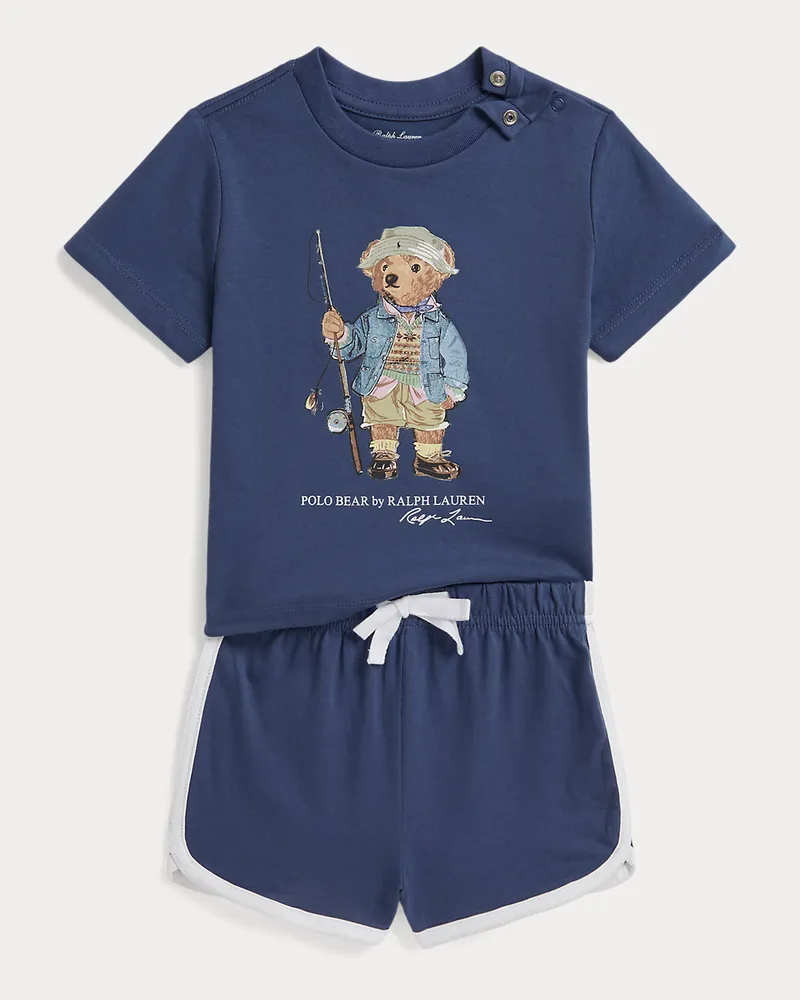 Ralph Lauren T-Shirt und Shorts mit Polo Bear Blue