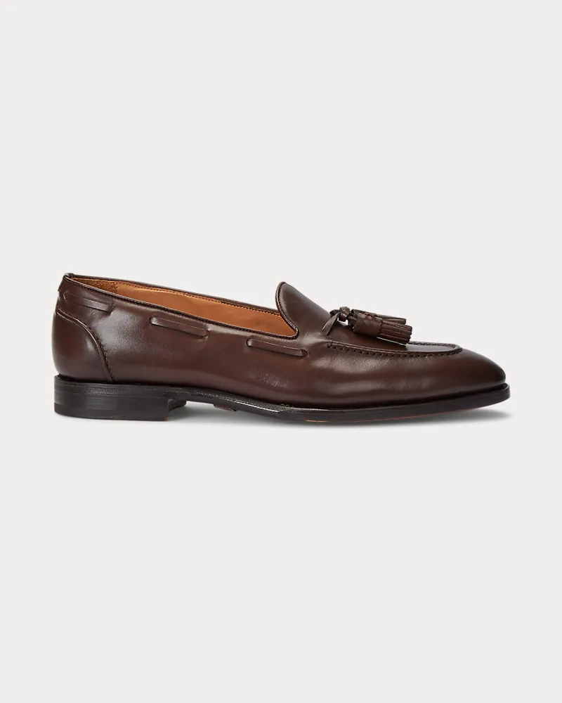 Ralph Lauren Kalbsleder-Loafer Luther mit Quasten Brown