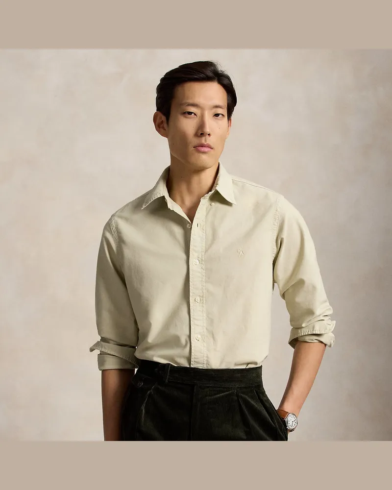 Ralph Lauren Gefärbtes Slim-Fit Oxfordhemd Tan