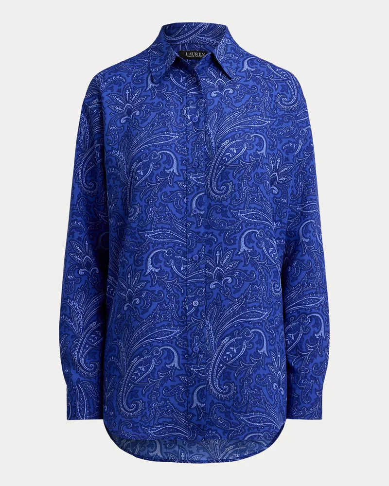 Ralph Lauren Relaxed-Fit Crêpe-Hemd mit Paisley-Motiv Blue