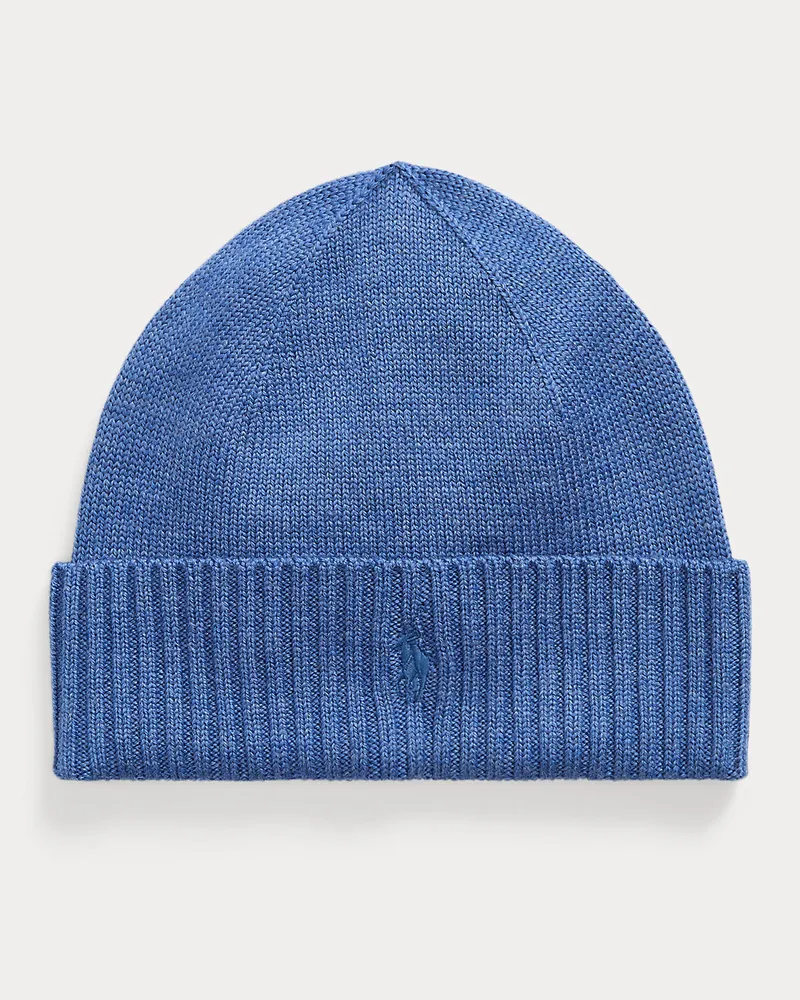 Ralph Lauren Wollmütze mit charakteristischem Pony Blue
