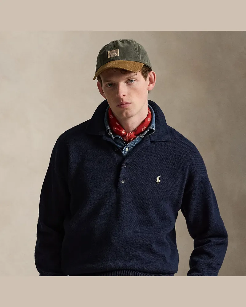 Ralph Lauren Relaxed-Fit Baumwollpullover mit Flagge Blue