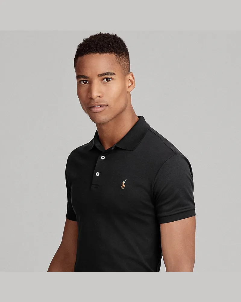 Ralph Lauren Weiches Slim-Fit Poloshirt Black