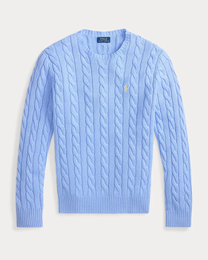 Ralph Lauren Baumwollpullover mit Zopfmuster Blue