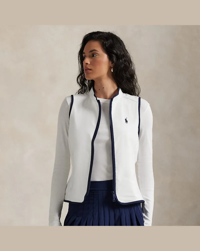 Ralph Lauren French-Terry-Weste mit Reißverschluss White