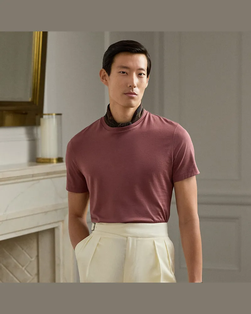 Ralph Lauren Rundhals-T-Shirt aus Florgarn Red