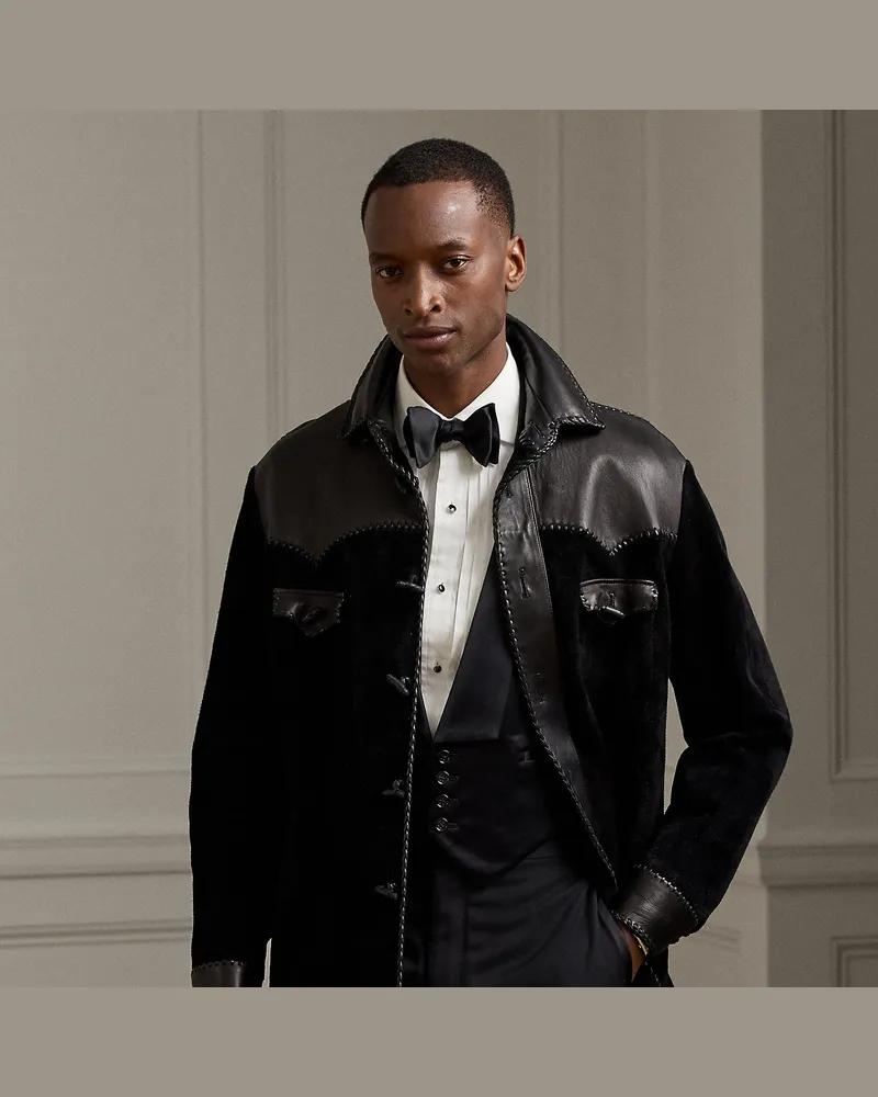 Ralph Lauren Westernhemdjacke aus Wildleder Black