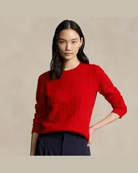 Ralph Lauren Kaschmirpullover mit Zopfmuster Red