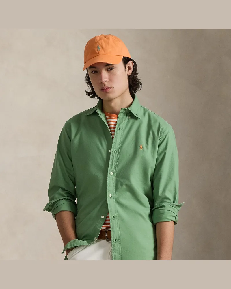 Ralph Lauren Gefärbtes Custom-Fit Oxfordhemd Green