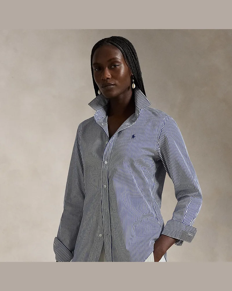 Ralph Lauren Slim-Fit Baumwollhemd mit Streifen White