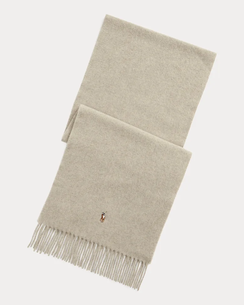 Ralph Lauren Fransenschal aus Schurwolle Cream