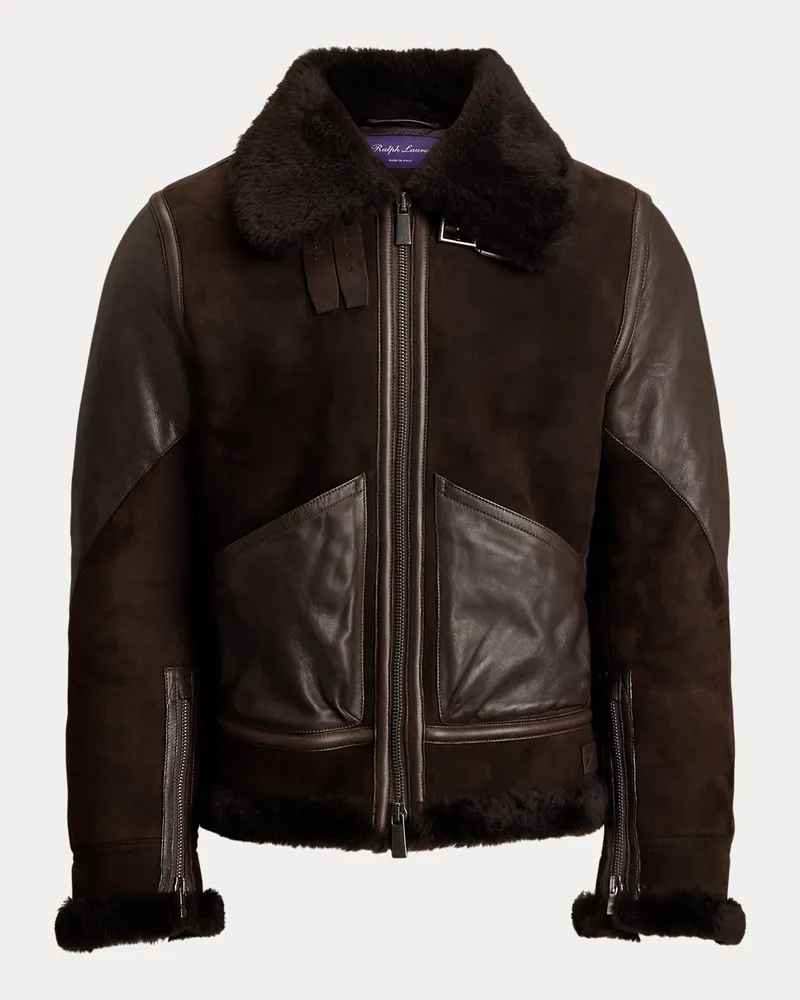 Ralph Lauren Pilotenjacke aus Lammfell Brown