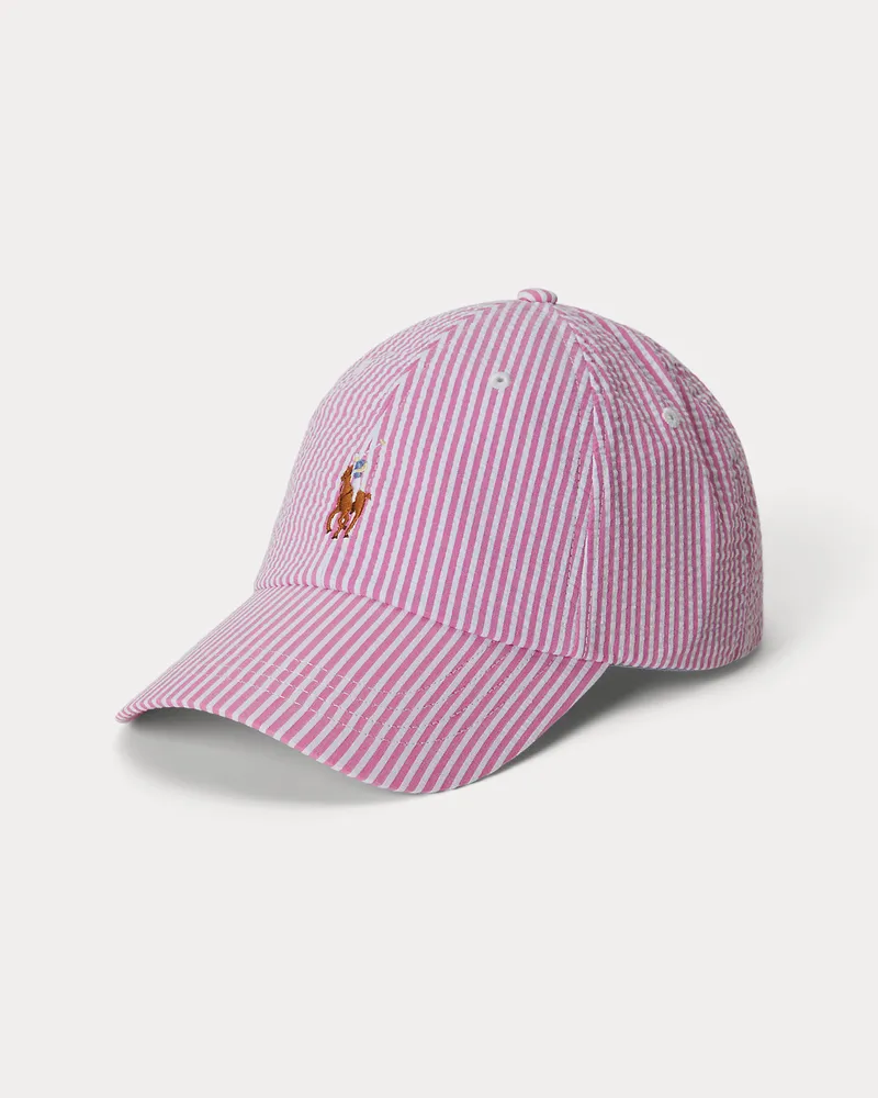 Ralph Lauren Baseballkappe aus Seersucker Pink