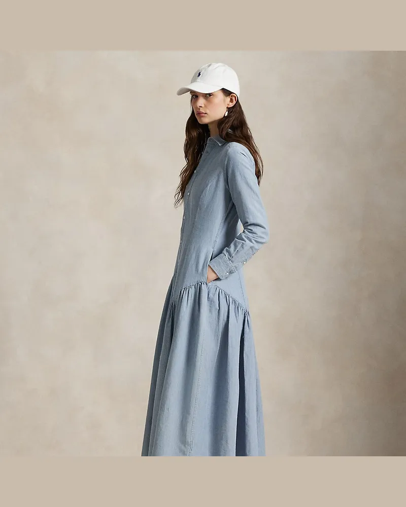 Ralph Lauren Hemdkleid aus Baumwoll-Leinen-Chambray Blue
