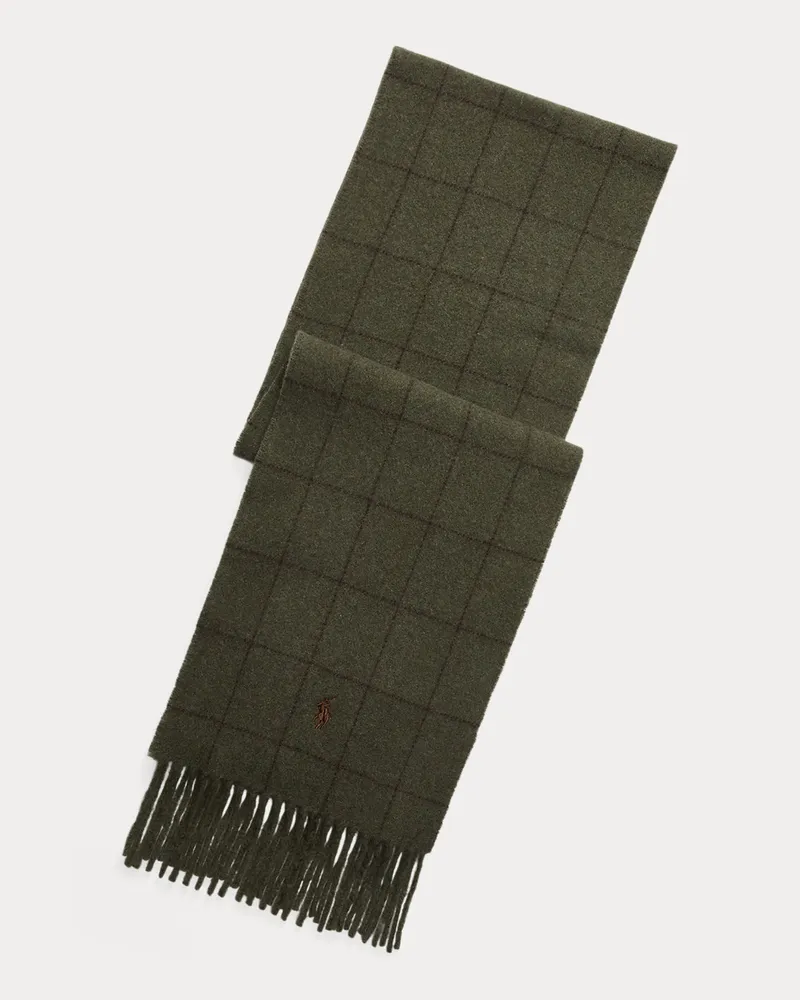 Ralph Lauren Wollschal mit Windowpane-Karo Green