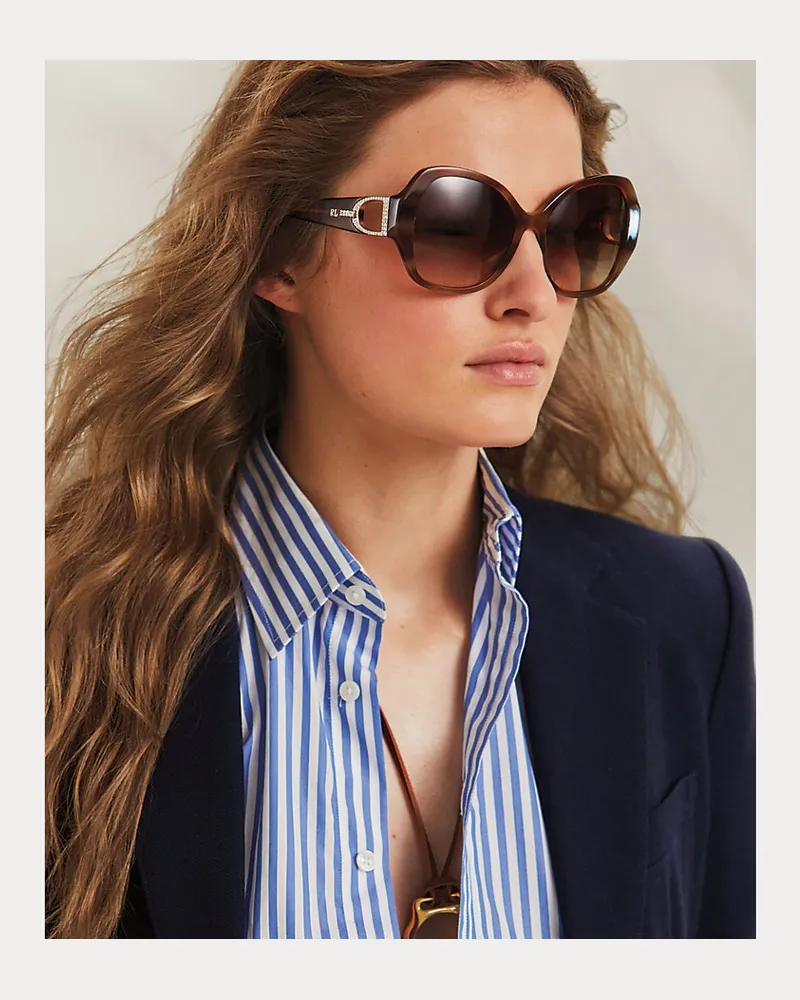 Ralph Lauren Sonnenbrille Stirrup mit Pavé Brown