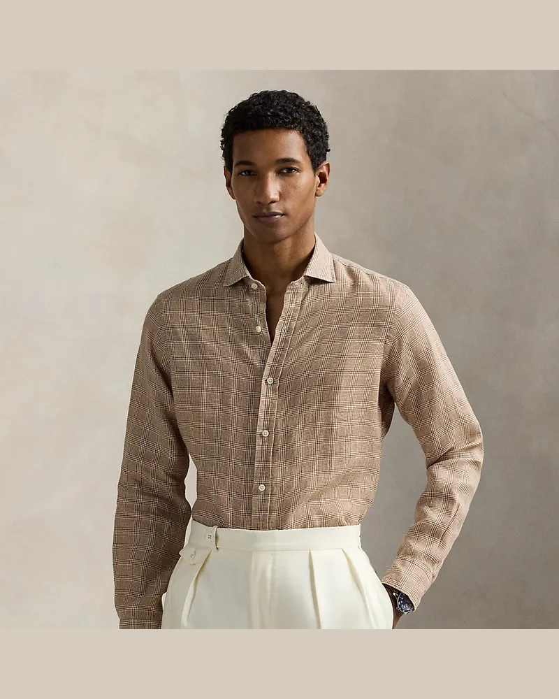 Ralph Lauren Classic-Fit Leinenhemd mit Karomuster Green