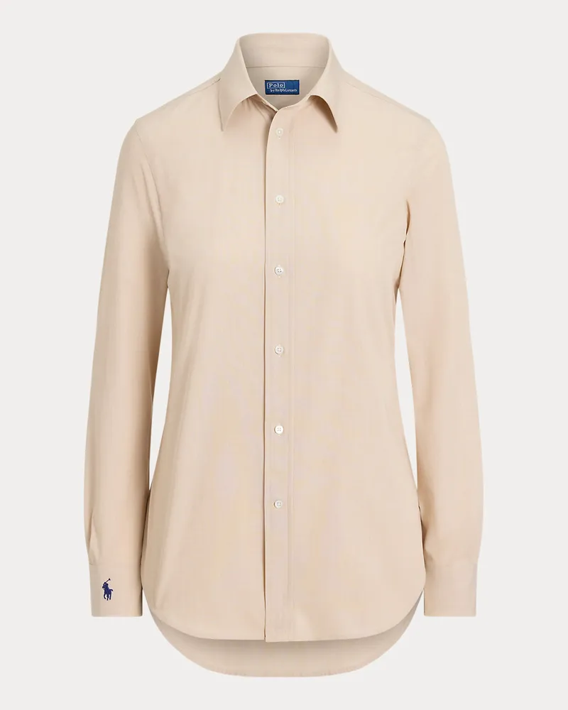 Ralph Lauren Stretch-Slim-Fit Fil-à-Fil-Baumwollhemd Tan