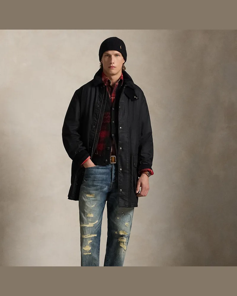 Ralph Lauren Die klassische 3/4-Jacke aus Wachstuch Black
