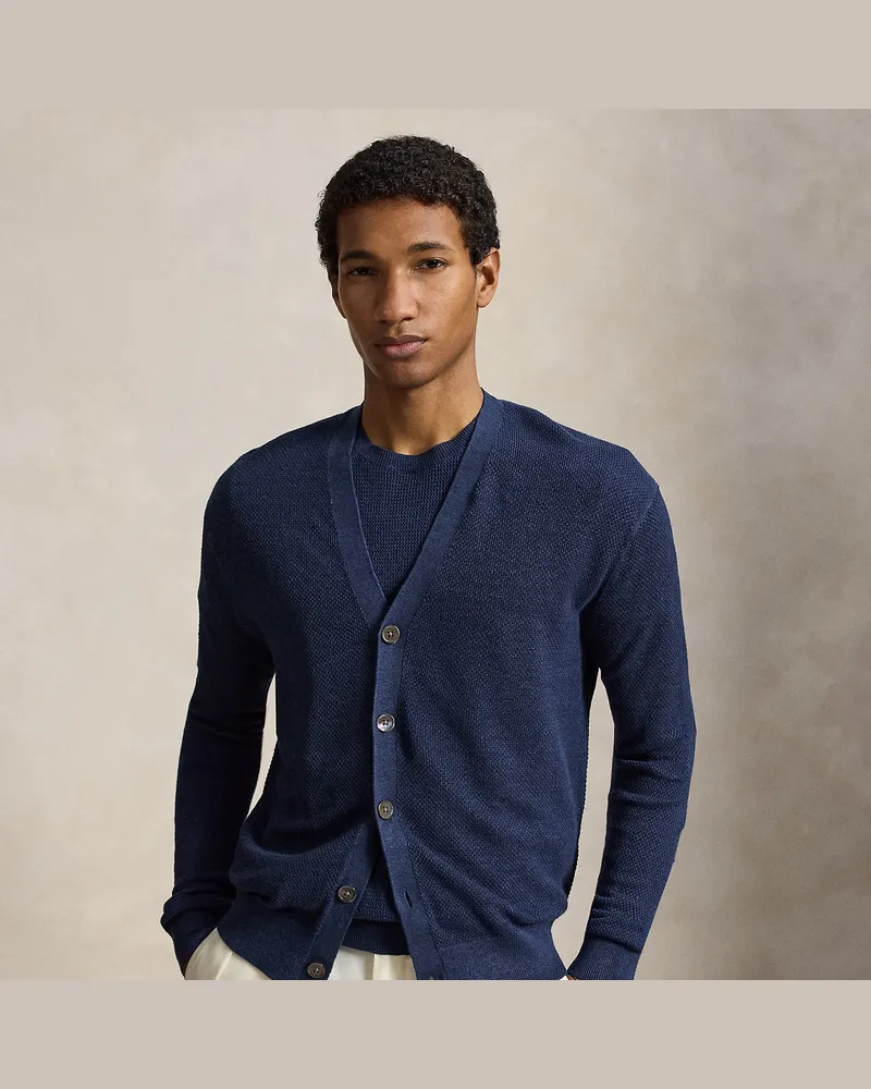 Ralph Lauren Relaxed-Fit Strickjacke aus Leinen Blue