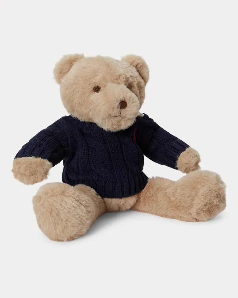 Ralph Lauren Kleiner Polo Bear mit Zopfmusterpullover Blue