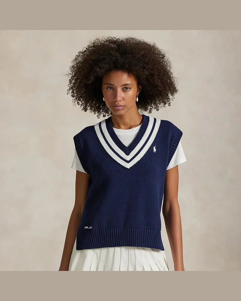 Ralph Lauren Cricket-Pullunder aus Baumwollmischung Blue