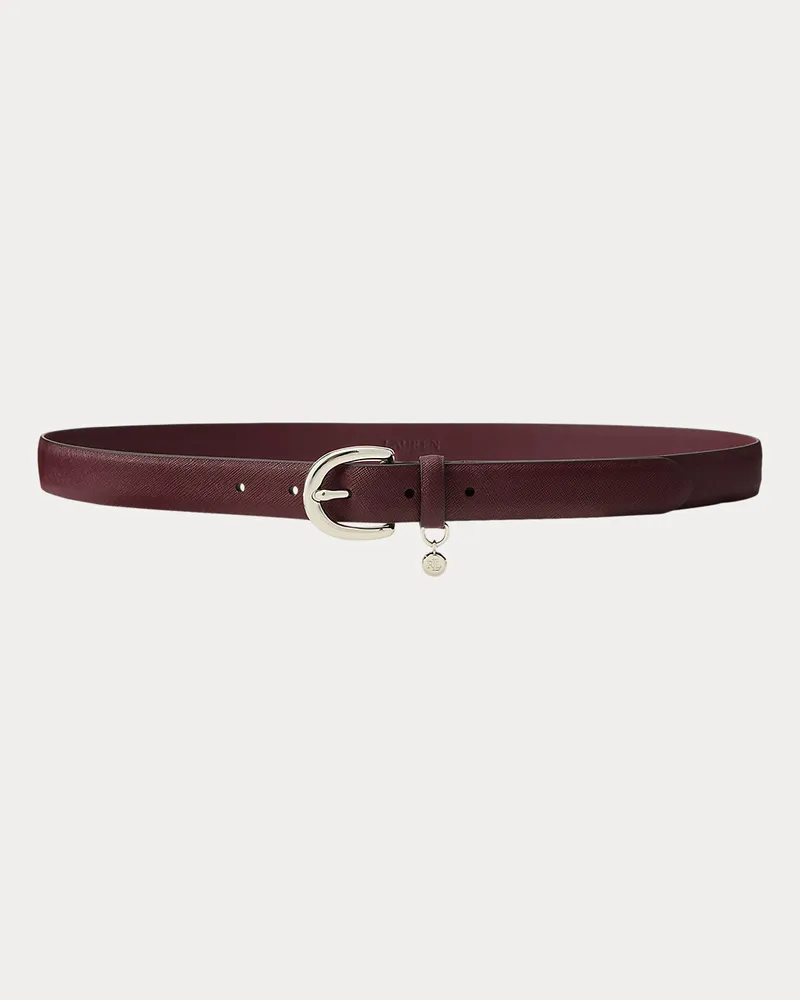 Ralph Lauren Gürtel aus Schraffurleder mit Anhänger Red