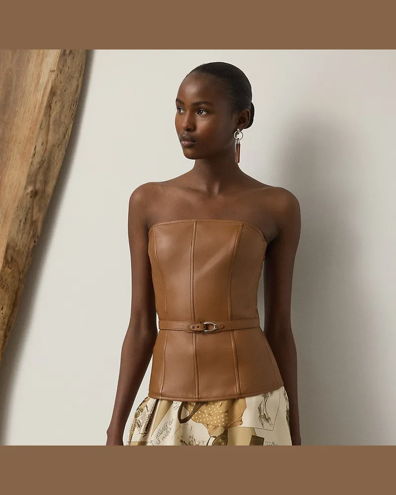 Ralph Lauren Bustier Chelsey aus Lammleder Brown