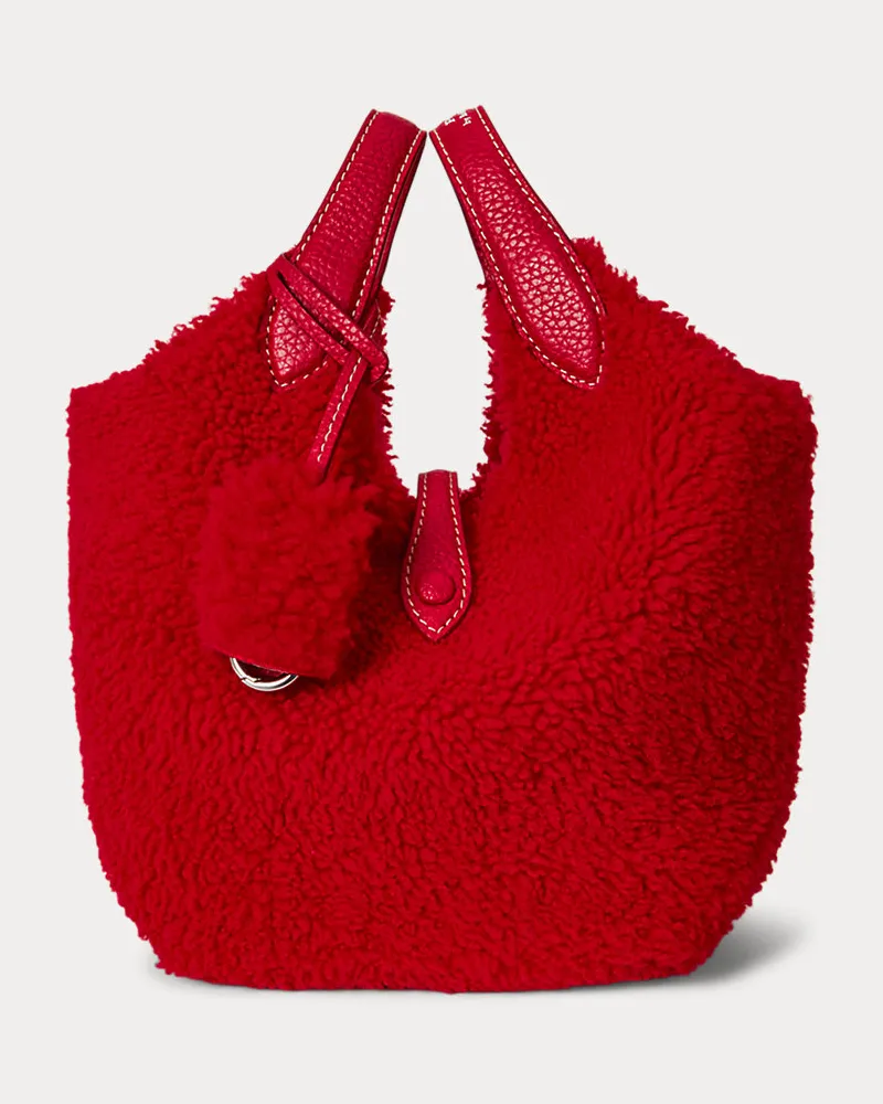 Ralph Lauren Wandelbare Tasche Polo Play aus Lammfell Red