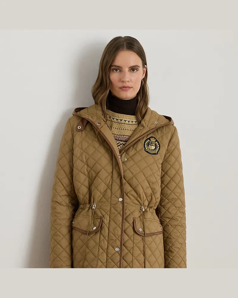 Ralph Lauren Anorak mit Rautensteppung und Wappen Brown