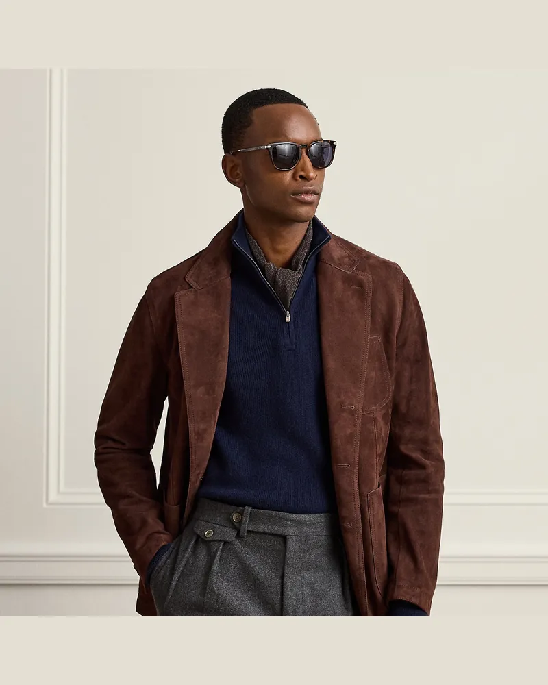 Ralph Lauren Handgeschneidertes Wildleder-Sakko Brown