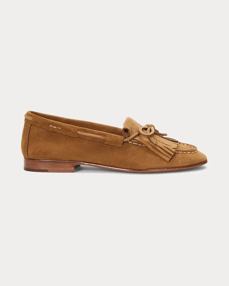 Ralph Lauren Wildleder-Loafer mit Fransenbesatz Brown