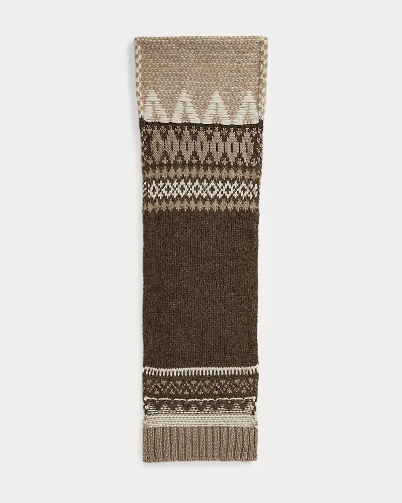 Ralph Lauren Jacquard-Strickschal mit Kaschmir Brown