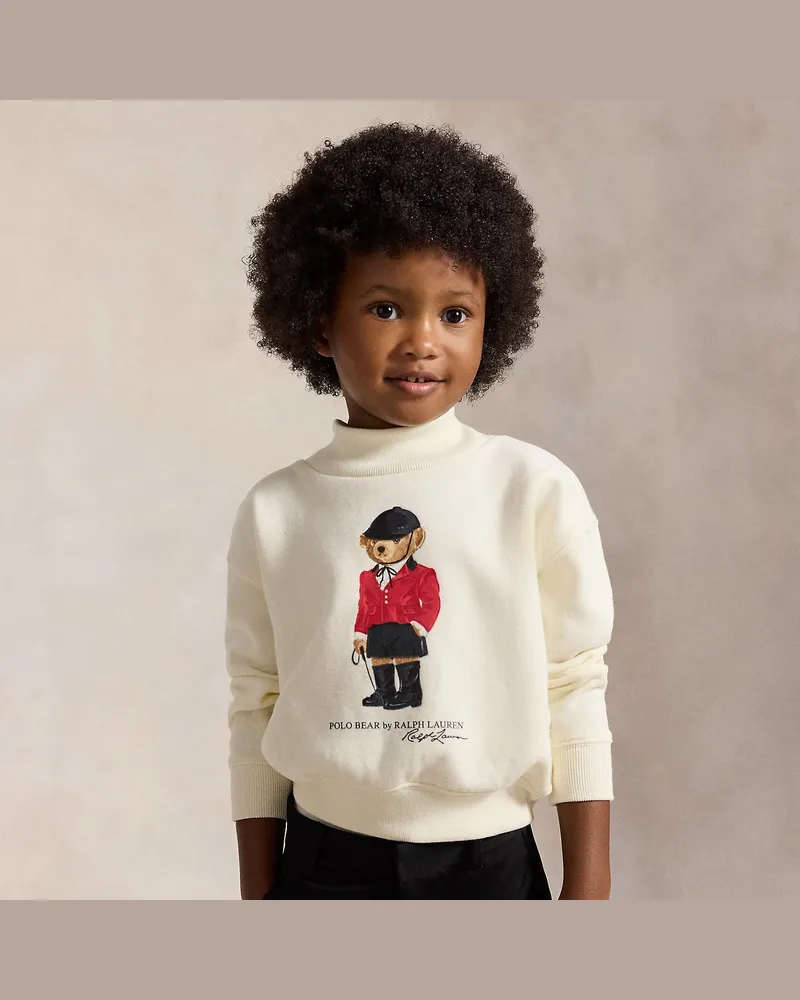 Ralph Lauren Kastenförmiges Sweatshirt mit Polo Bear Cream