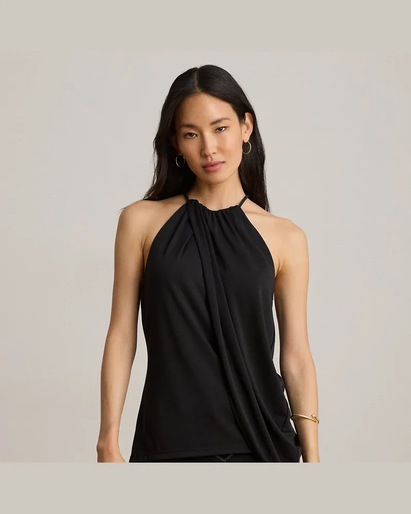 Ralph Lauren Neckholder-Oberteil aus Stretchjersey Black