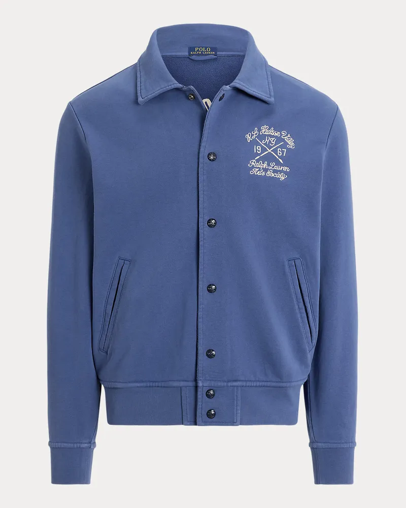 Ralph Lauren Bestickte Jacke aus Loopback-Fleece Blue