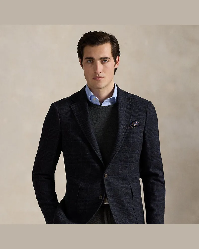 Ralph Lauren Modern-Fit Polo-Glencheck-Sakko Blue