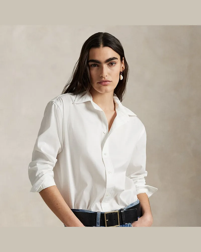 Ralph Lauren Übergroßes Baumwollhemd White