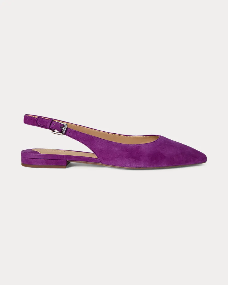 Ralph Lauren Wildleder-Ballerina Londyn mit Riemchen Purple