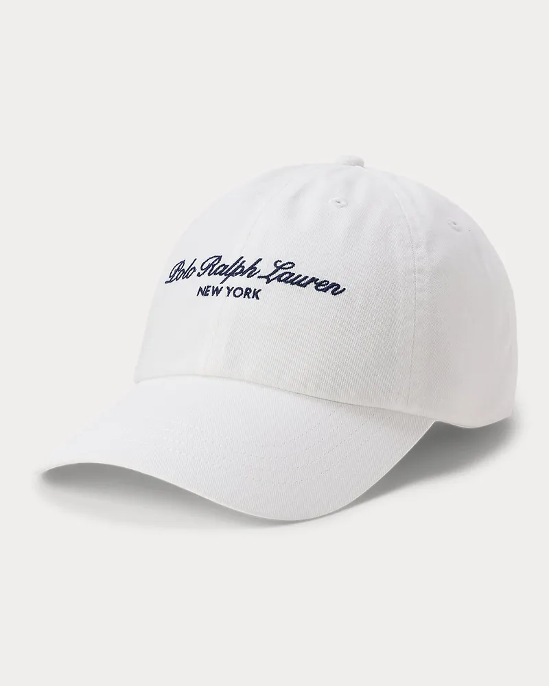 Ralph Lauren Twill-Baseballkappe mit gesticktem Logo White