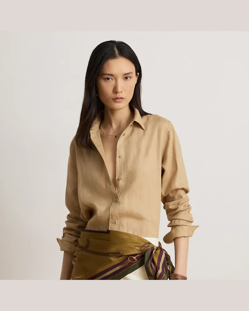 Ralph Lauren Relaxed-Fit Leinenhemd Tan