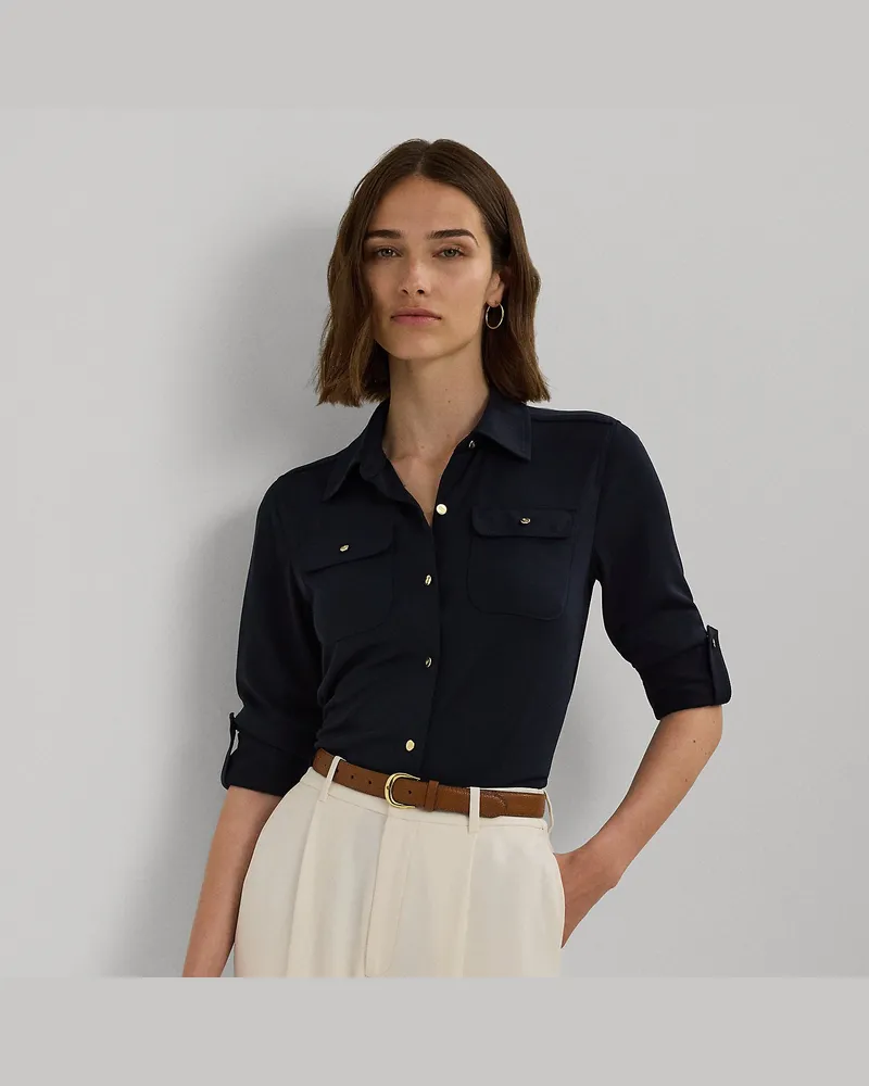 Ralph Lauren Hemd aus mattem Jersey Blue