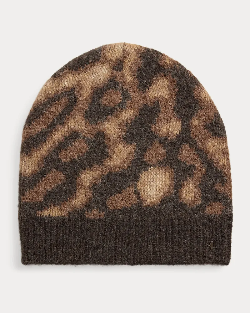 Ralph Lauren Strickmütze mit Ozelot-Motiv Brown
